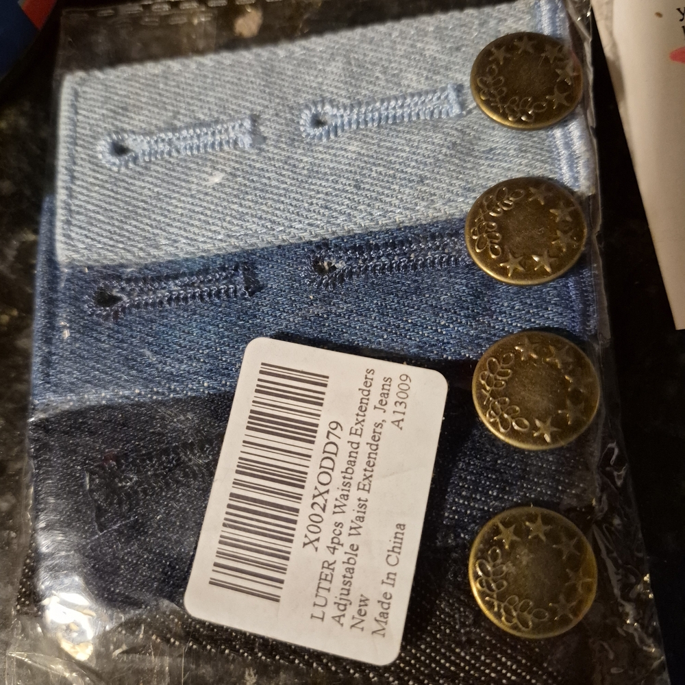 NWT 👖 Adjustable Denim Waistband👖 Extenders with Brass Buttons & Dual Settings